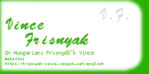 vince frisnyak business card